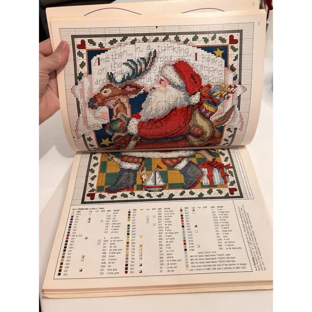 LEISURE ARTS 2840 ~ SANTA'S GREAT BOOK ~ CHRISTMAS CROSS STITCH PATTERNS ~ 1996